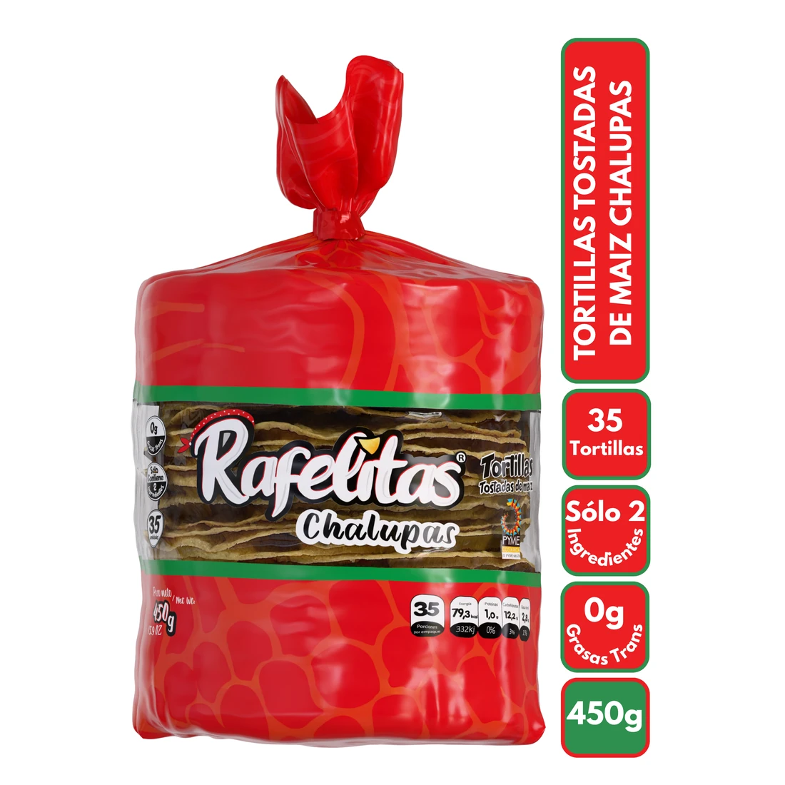 Rafelitas Chalupas, vista frente del paquete