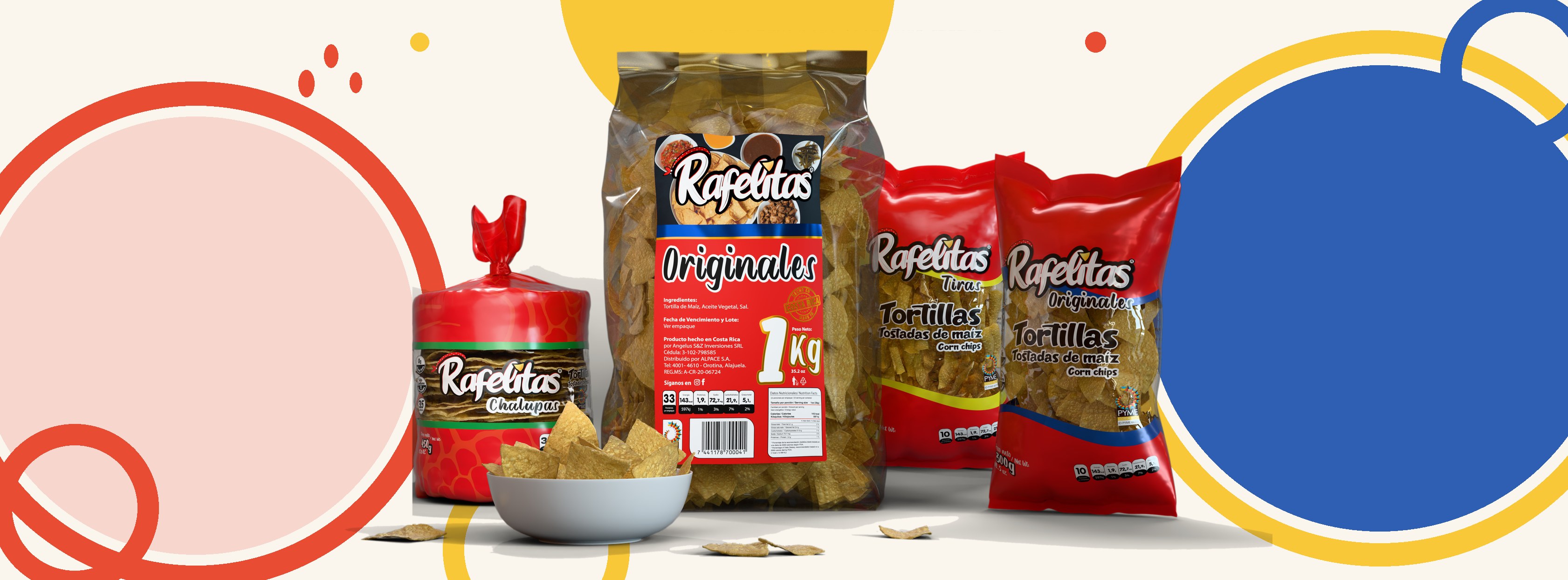Línea de productos Rafelitas: Originales, Tiras y Chalupas